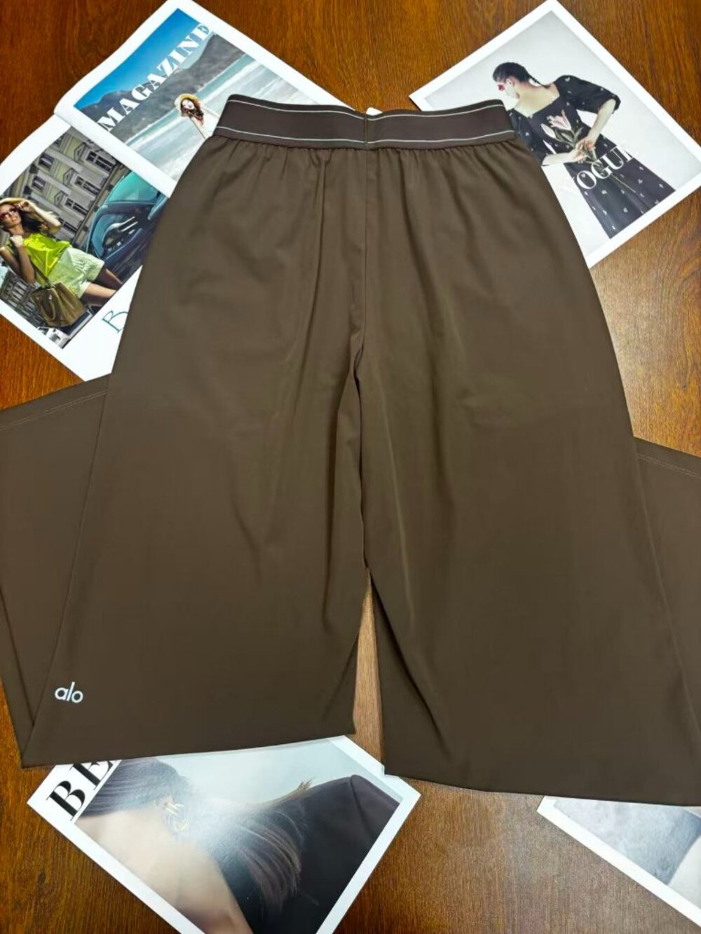 ALO Yoga Women's Suit Pants 😍 Coffee Brown Regular Straight Leg Pants👖 - Picture 6 of 8